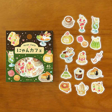 BGM | Pegatinas Let's Eat Meow Nyan Cafe