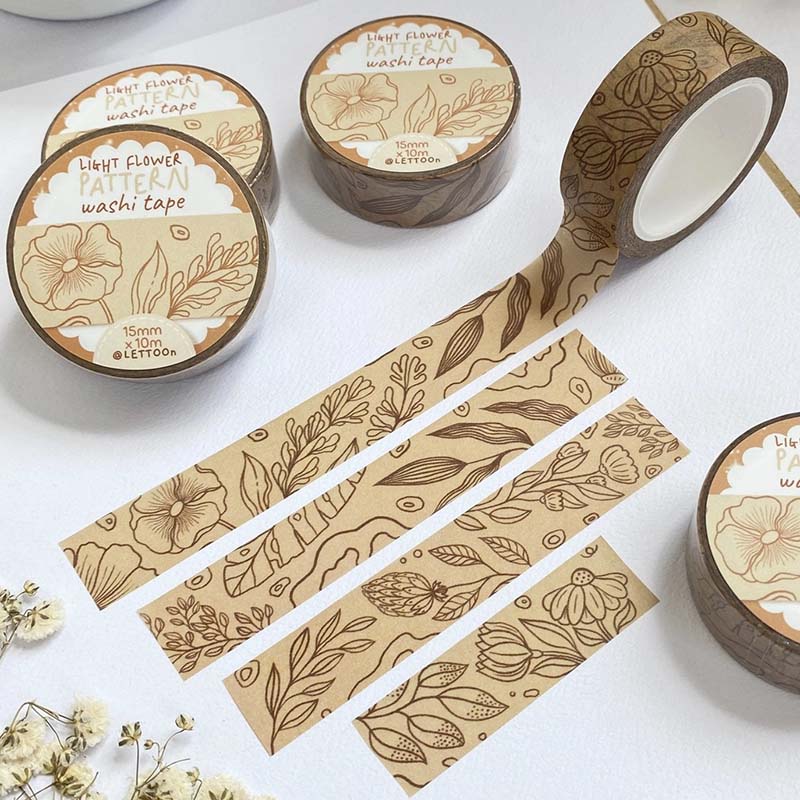 LETTOOn | Light Flower Pattern Washi Tape