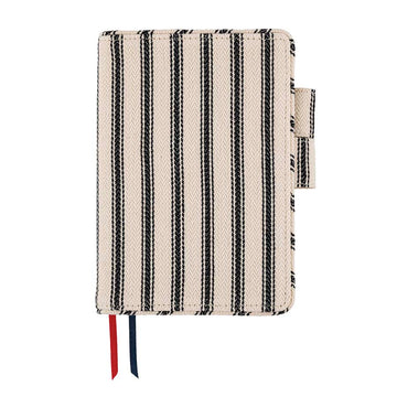 Hobonichi | Hobonichi Techo A6 Lined Fabric Agenda: Herringbone (Ivory x Black) 2025