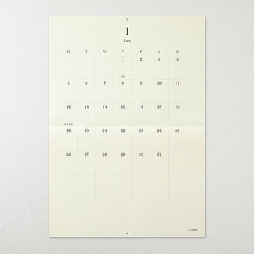 Midori | Calendario de Pared Plegable MD A2 2026