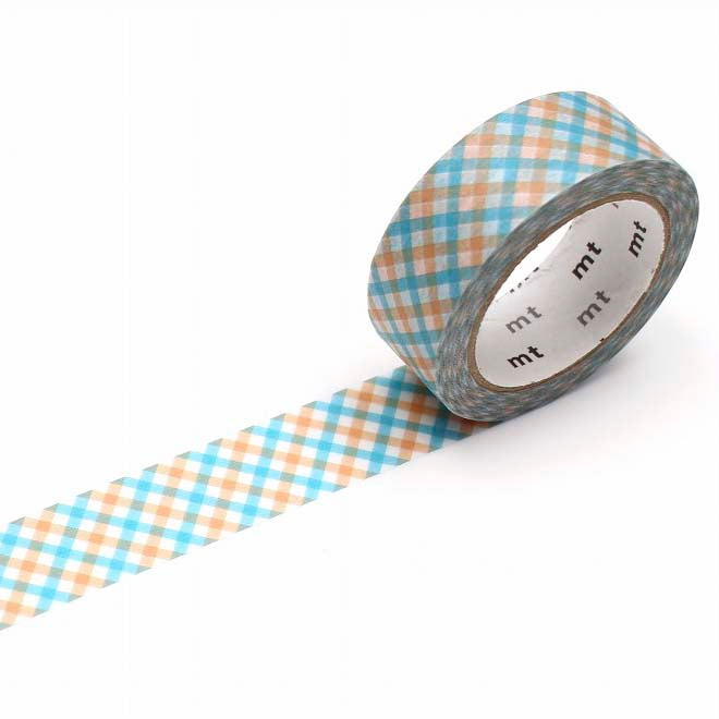 MT Masking Tape | Overlapping Gingham Check Orange Washi Tape