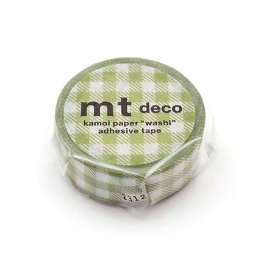 MT Masking Tape | Gingham Check Light Moss Green Washi Tape