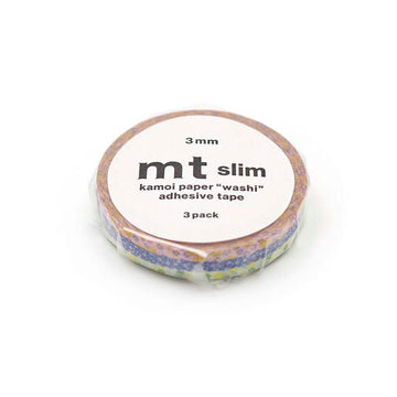 MT Masking Tape | Flower Slim Washi Tape (Set de 3)