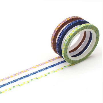 MT Masking Tape | Flower Slim Washi Tape (Set de 3)