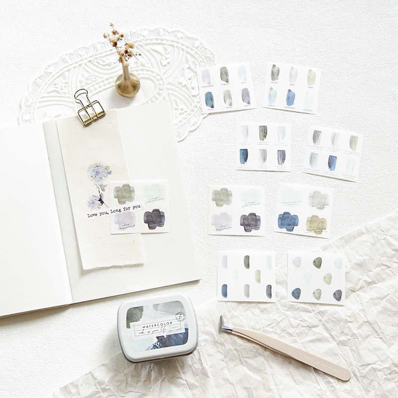 MU Lifestyle | Set de Pegatinas Mini Tin Palette 06 Quiet Blue