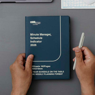 Hightide | Agenda Minute Manager A5 LEFT 2026 Navy (Semanal)