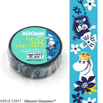 World Craft | Moomin Flower Blue Clear Tape