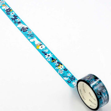 World Craft | Moomin Flower Blue Clear Tape