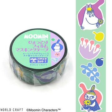 World Craft | Moomin Flower Light Green Clear Tape