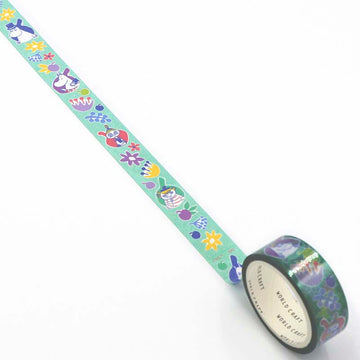 World Craft | Moomin Flower Light Green Clear Tape