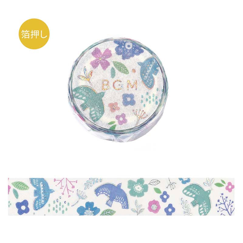 BGM | Foil Nordic Forest Washi Tape Birds Singing