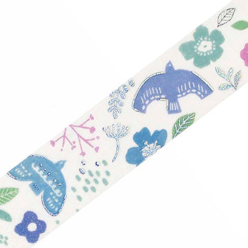 BGM | Foil Nordic Forest Washi Tape Birds Singing
