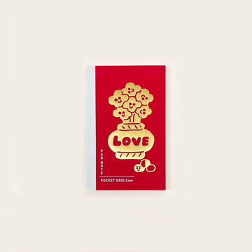 Sikigu | Cuaderno Bloc Flower A6 Maitoparta Red (Cuadros)