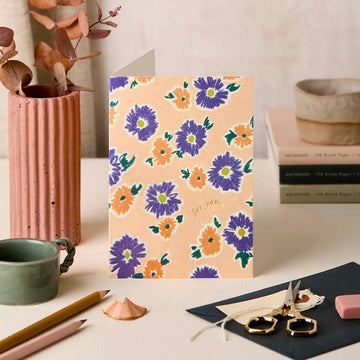 Katie Leamon | Tarjeta de Agradecimiento Pastel Peach Violet For You Love