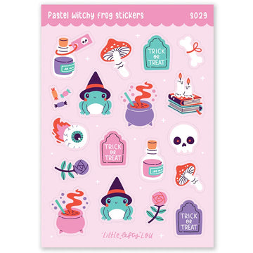 Little Lefty Lou | Pegatinas Pastel Witchy Frog