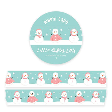 Little Lefty Lou | Pink Snowman Winter Washi Tape