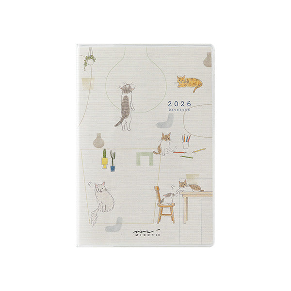 Midori | Agenda Pocket Mini Cat 2026 (Mensual)