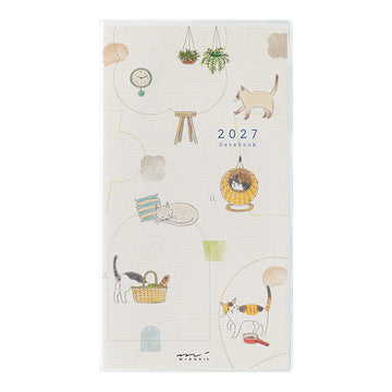 Midori | Agenda Pocket Slim Cat 2027 (Mensual)