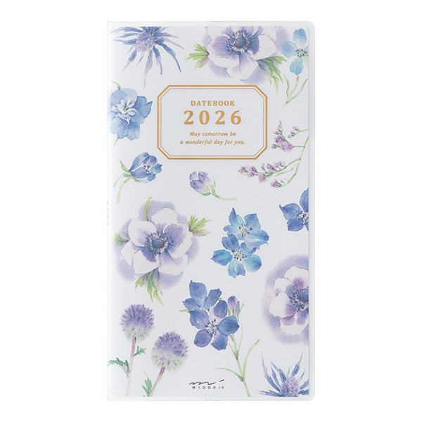 Midori | Agenda Pocket Slim Country Time Flower 2026 (Mensual)