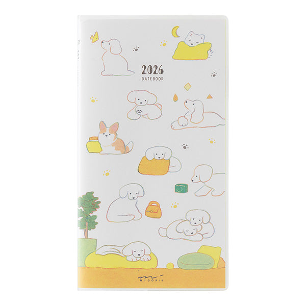 Midori | Agenda Pocket Slim Dog 2026 (Mensual)