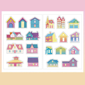 Papermore | Pegatinas Poetry Of Light And Shadow Rainbow Houses