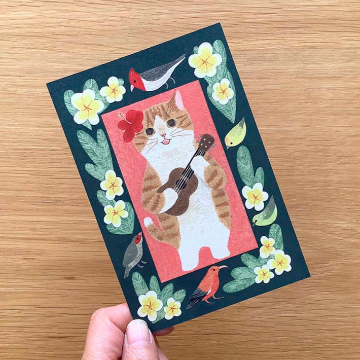 4legs | Postal cat in a picture book New6 Brown and White Hawaii