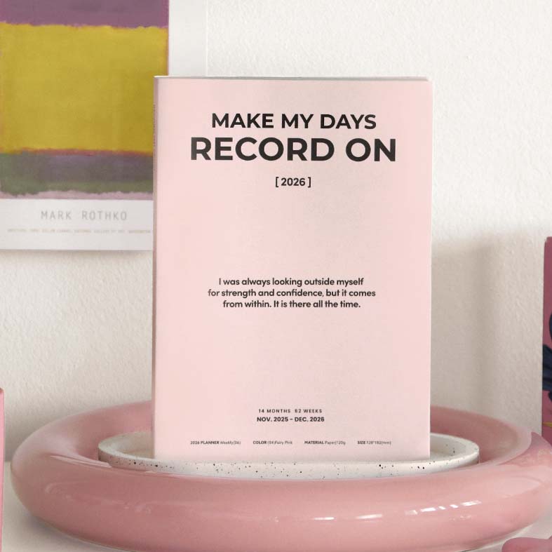 Iconic | Agenda Record On B6 2026 Fairy Pink (Semanal)