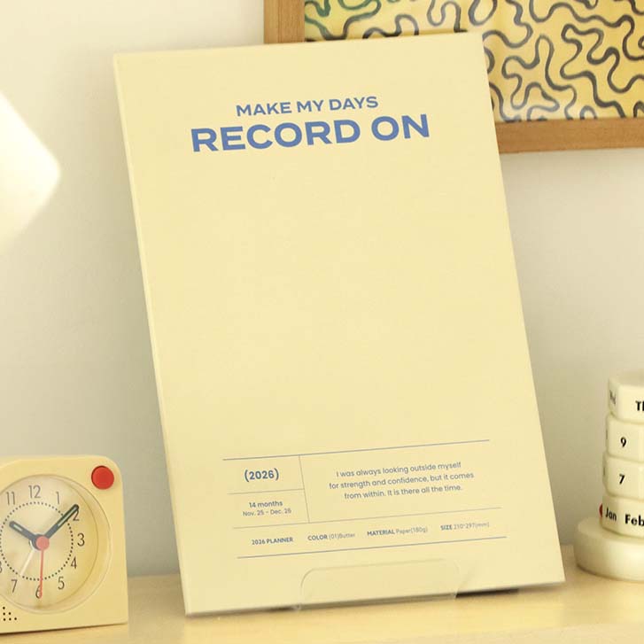 Iconic | Agenda Record On A4 2026 Butter (Mensual)