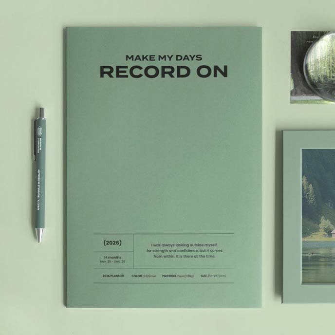 Iconic | Agenda Record On A4 2026 Grover (Mensual)