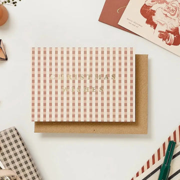 Katie Leamon | Rose Gingham Christmas Card