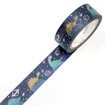 Saien | Foil Space Dino Washi Tape