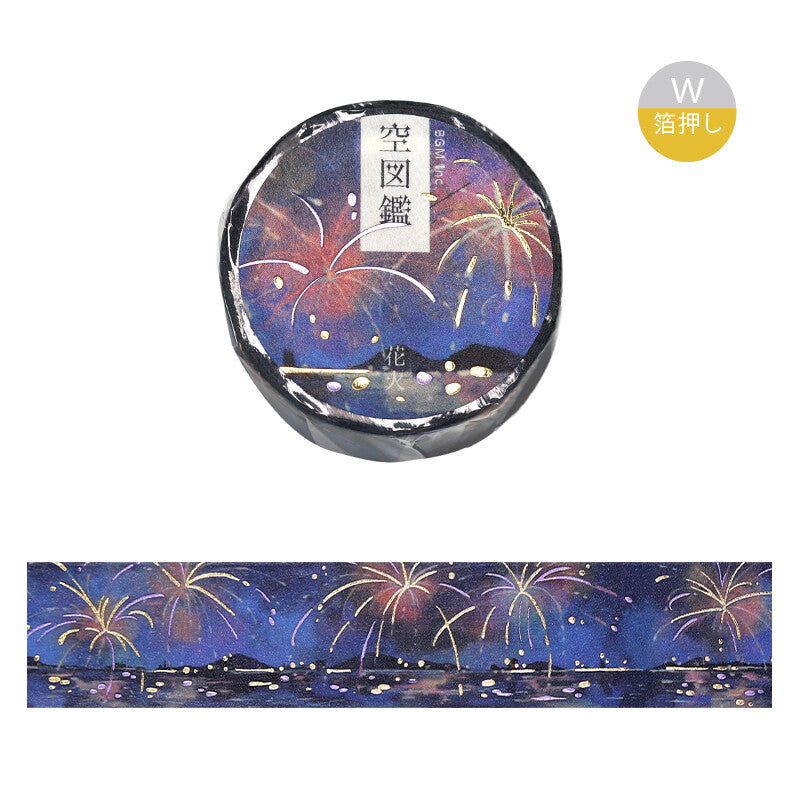 BGM | Foil Sky Illustrated Book Fireworks Washi Tape