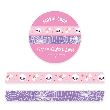 Little Lefty Lou | Set Slim Skulls and Spiderweb Washi Tape