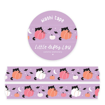 Little Lefty Lou | Sneaky Cat Behind Pumpkin Washi Tape