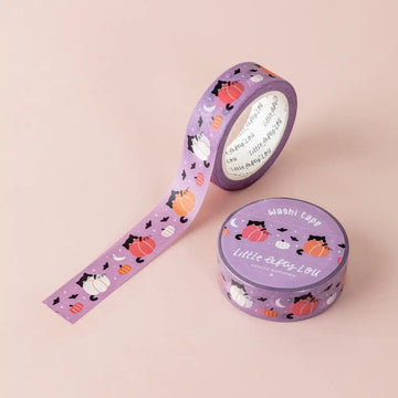 Little Lefty Lou | Sneaky Cat Behind Pumpkin Washi Tape