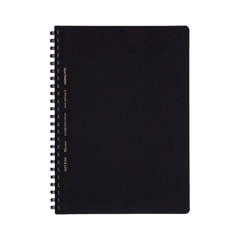 Kokuyo | Cuaderno Soft Ring A5 Black (Cuadros)