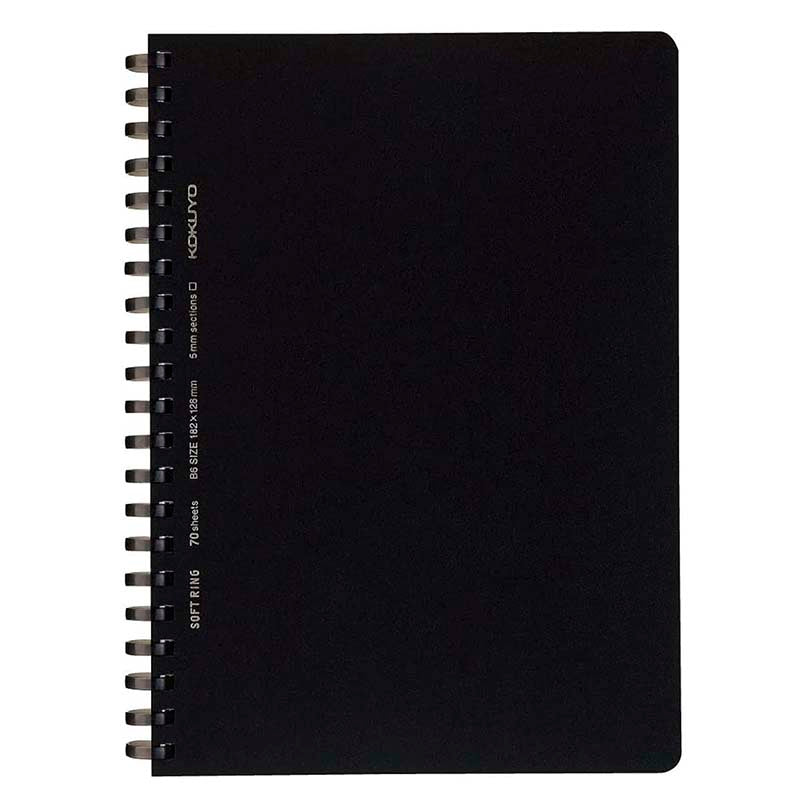 Kokuyo | Cuaderno Soft Ring B5 Black (Cuadros)