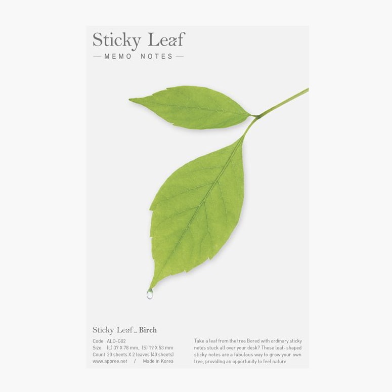 Appree | Notas Adhesivas Leaf Birch M