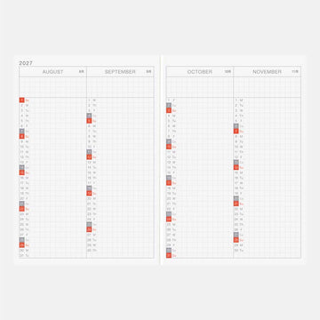 Hobonichi | Agenda Hobonichi Techo A6 Original (Inglés) 2027