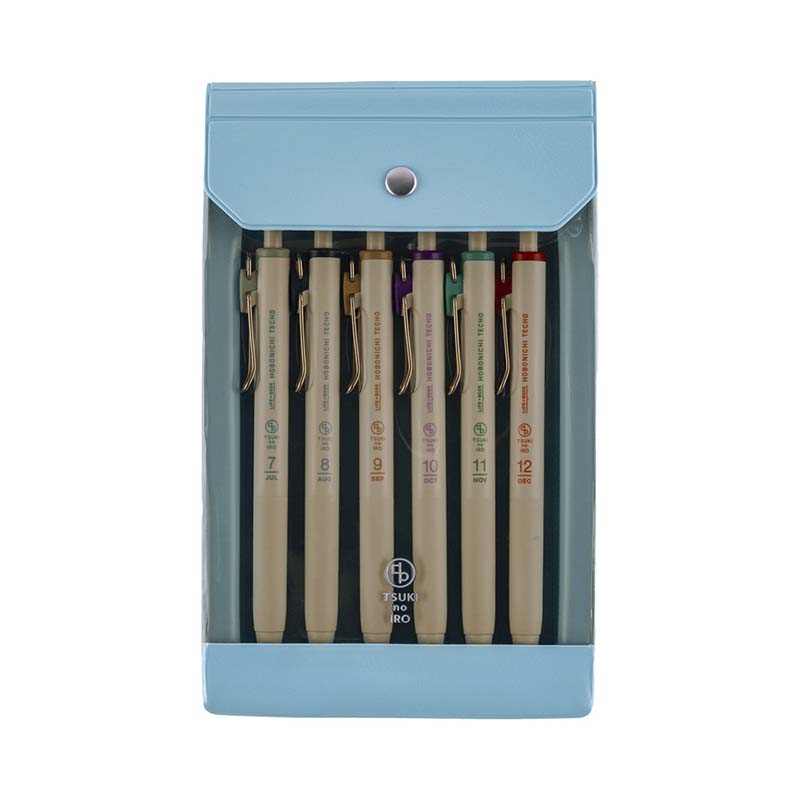 Hobonichi | Set de Bolígrafos con Funda TSUKI no IRO: Uniball One - July-Dec