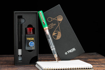 TWSBI | Set Pluma Estilográfica ECO T Royal Jade F con Tinta Midnight Blue