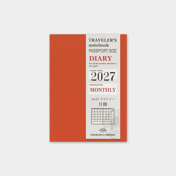 Traveler's Company | Recambio Agenda Traveler's Notebook Passport Mensual 2027