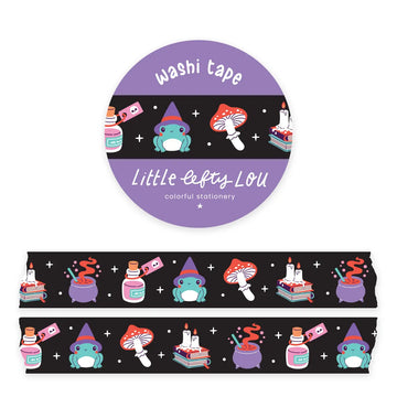 Little Lefty Lou | Witchy Frog Black Washi Tape