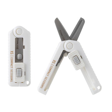 Midori | XS Mini Tijeras Dentadas Compactas Blanco