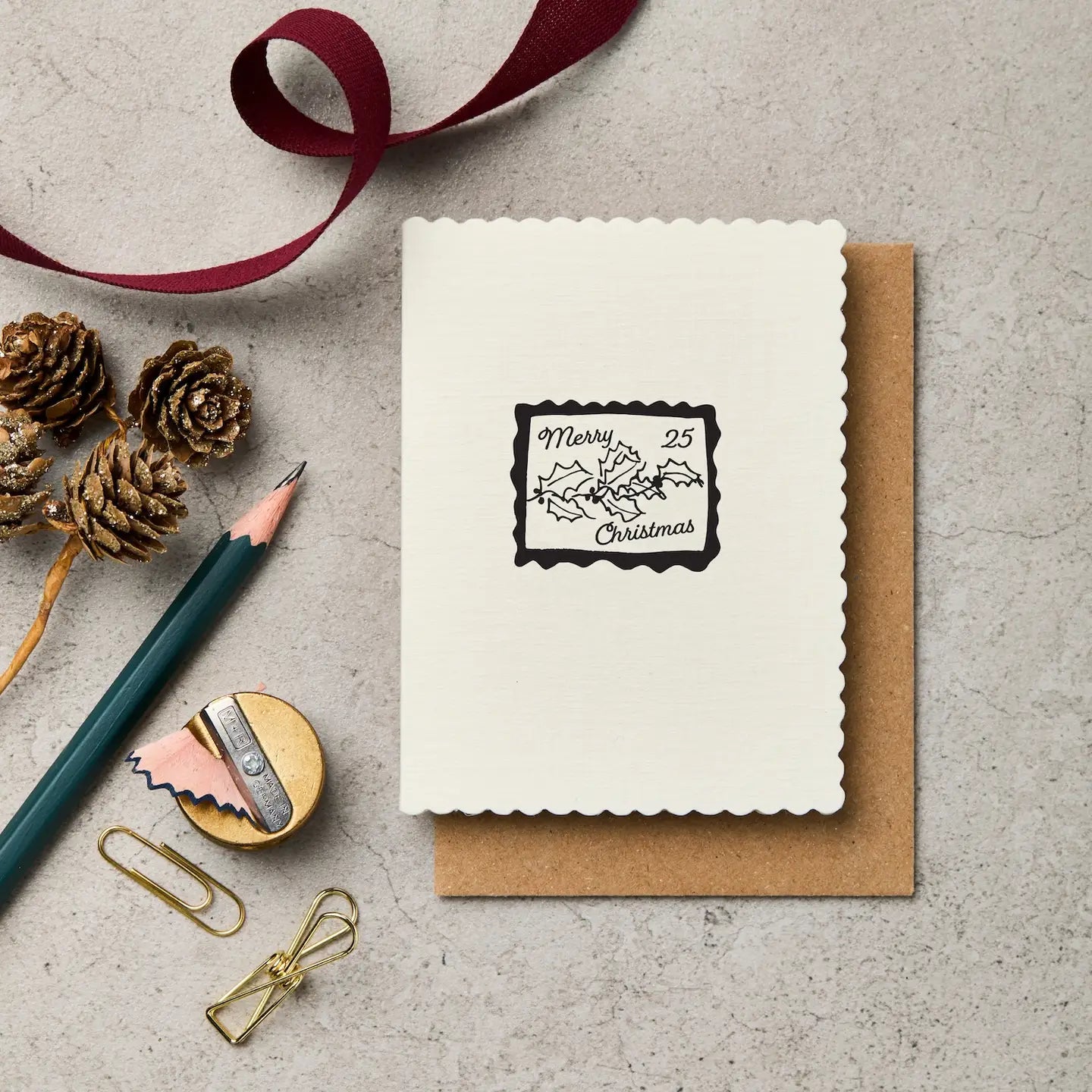 Katie Leamon | Tarjeta Navidad Xmas Motif Stamp