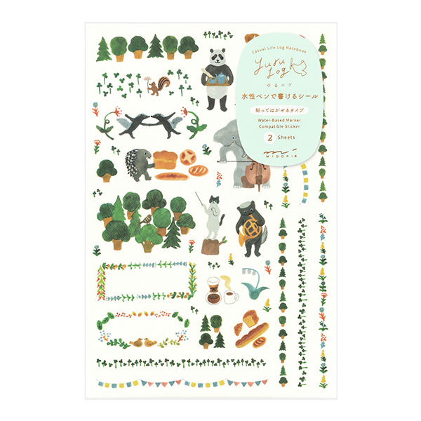 Midori | Pegatinas Yuru Log Forest Animal (2pc)