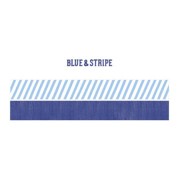 Note For | Basic Hand Drawn Washi Tapes Blue & Stripe