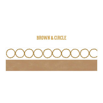 Note For | Basic Hand Drawn Washi Tapes Brown & Circle