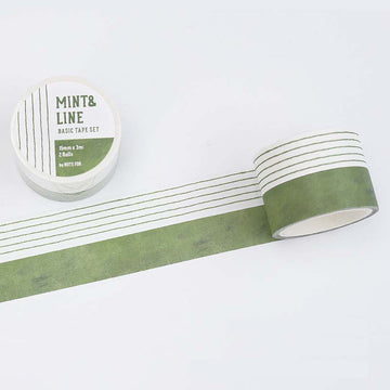 Note For | Basic Hand Drawn Washi Tapes Mint & Line