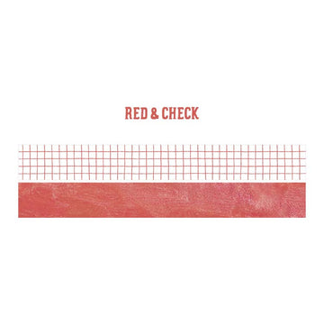 Note For | Basic Hand Drawn Washi Tapes Red & Check